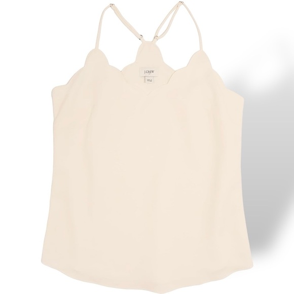 NWOT J. Crew Factory ‘Scalloped Cami Top for Women’ in “Ivory” Size 4 - Picture 1 of 13